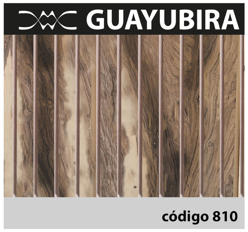 Revestimiento alistonado en MDF Guayubira